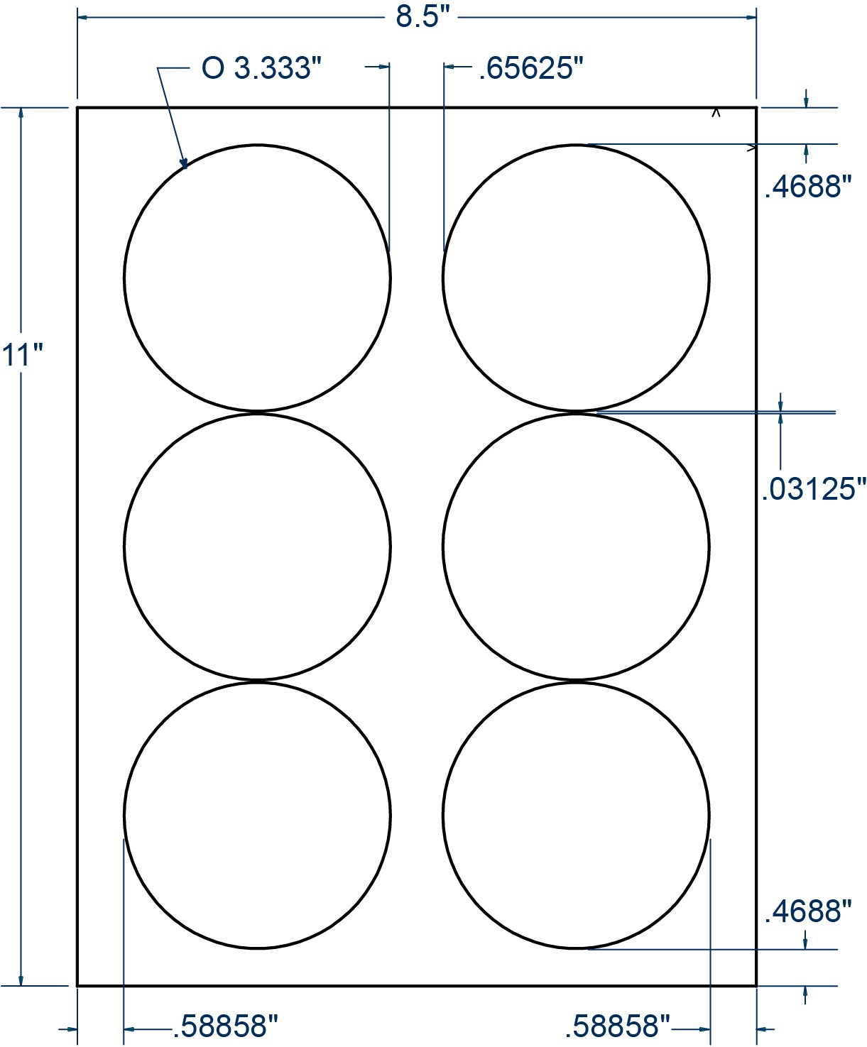 3-1/3" Diameter Circle Sheeted Labels (100 Sheets)