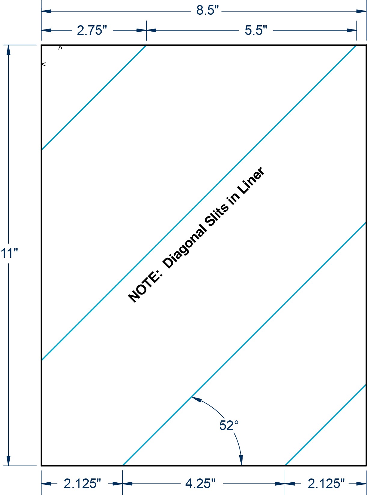8-1/2" x 11" Diagonal Liner Slit Sheeted Labels (100 Sheets)