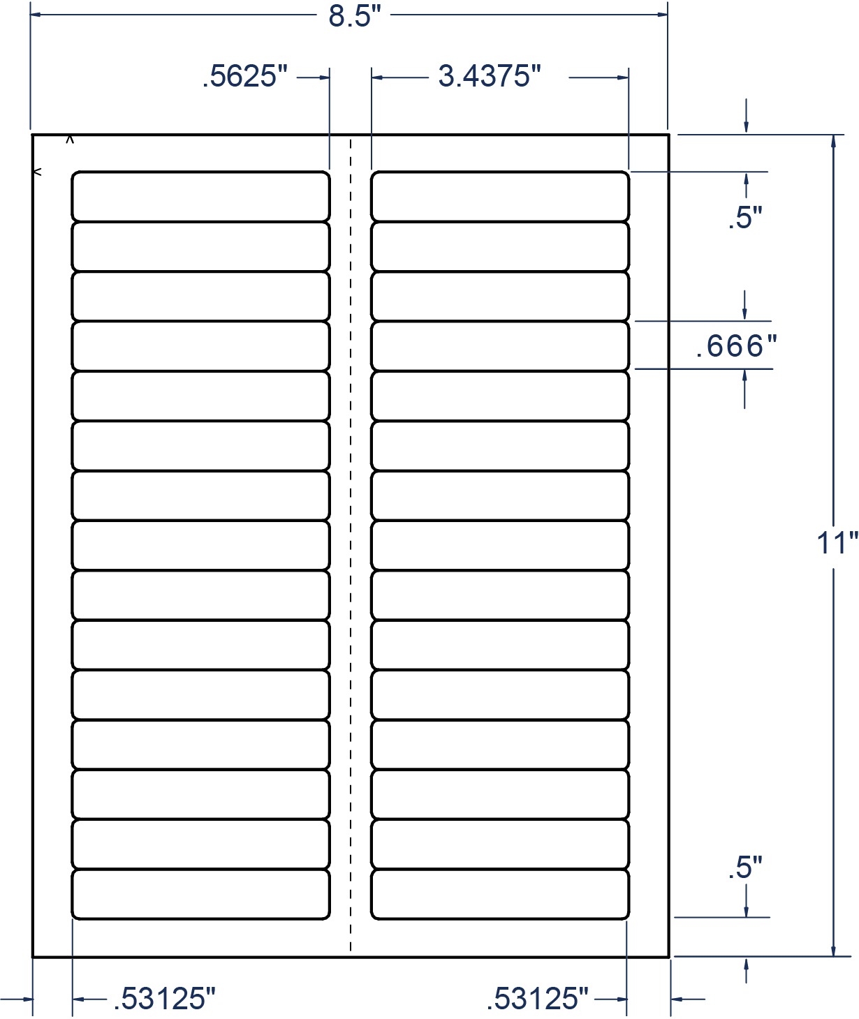 3-7/16" x 2/3" Sheeted Labels (100 Sheets)
