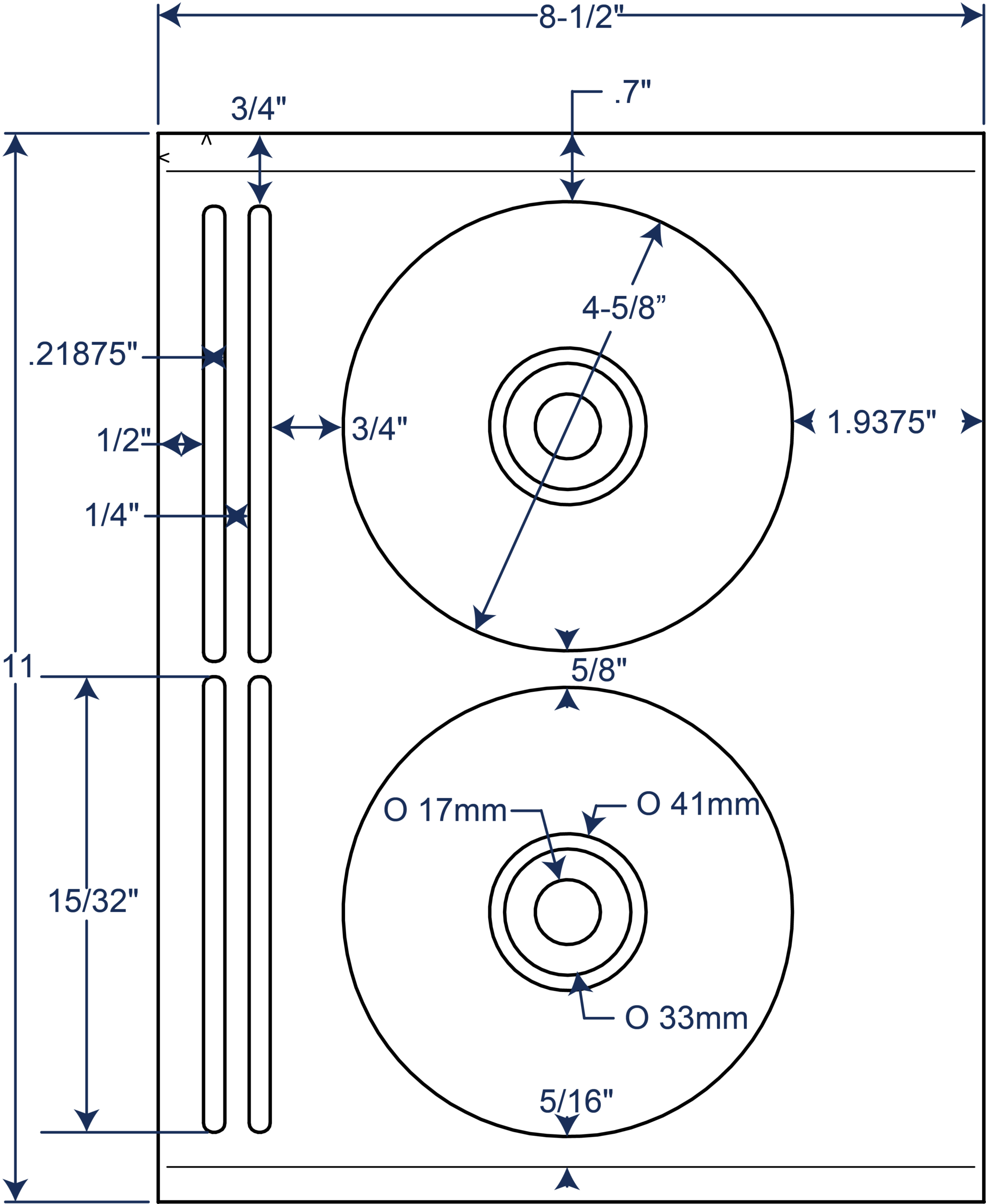 4-5/8" Diameter Laser/Inkjet CD/DVD Donut with Hub Cap Labels