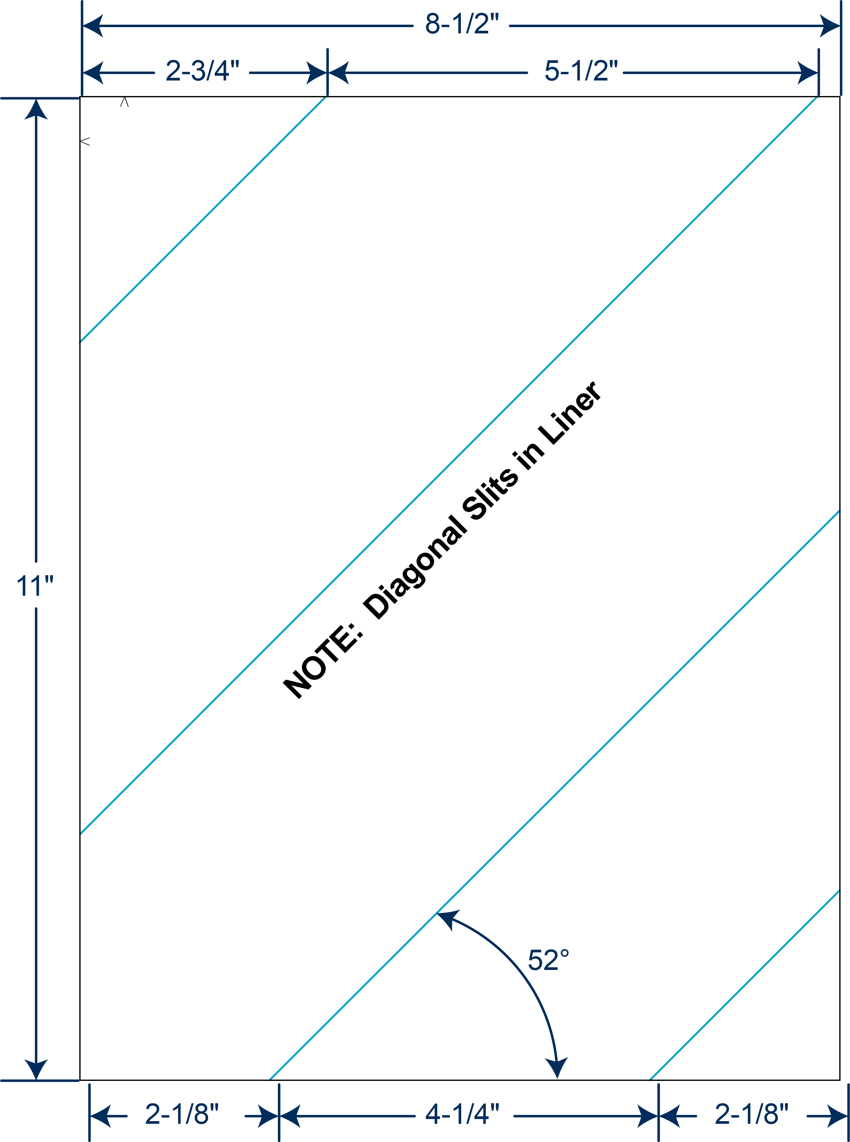 8-1/2" x 11" Diagonal Liner Slit Sheeted Labels (1,000 Sheets)