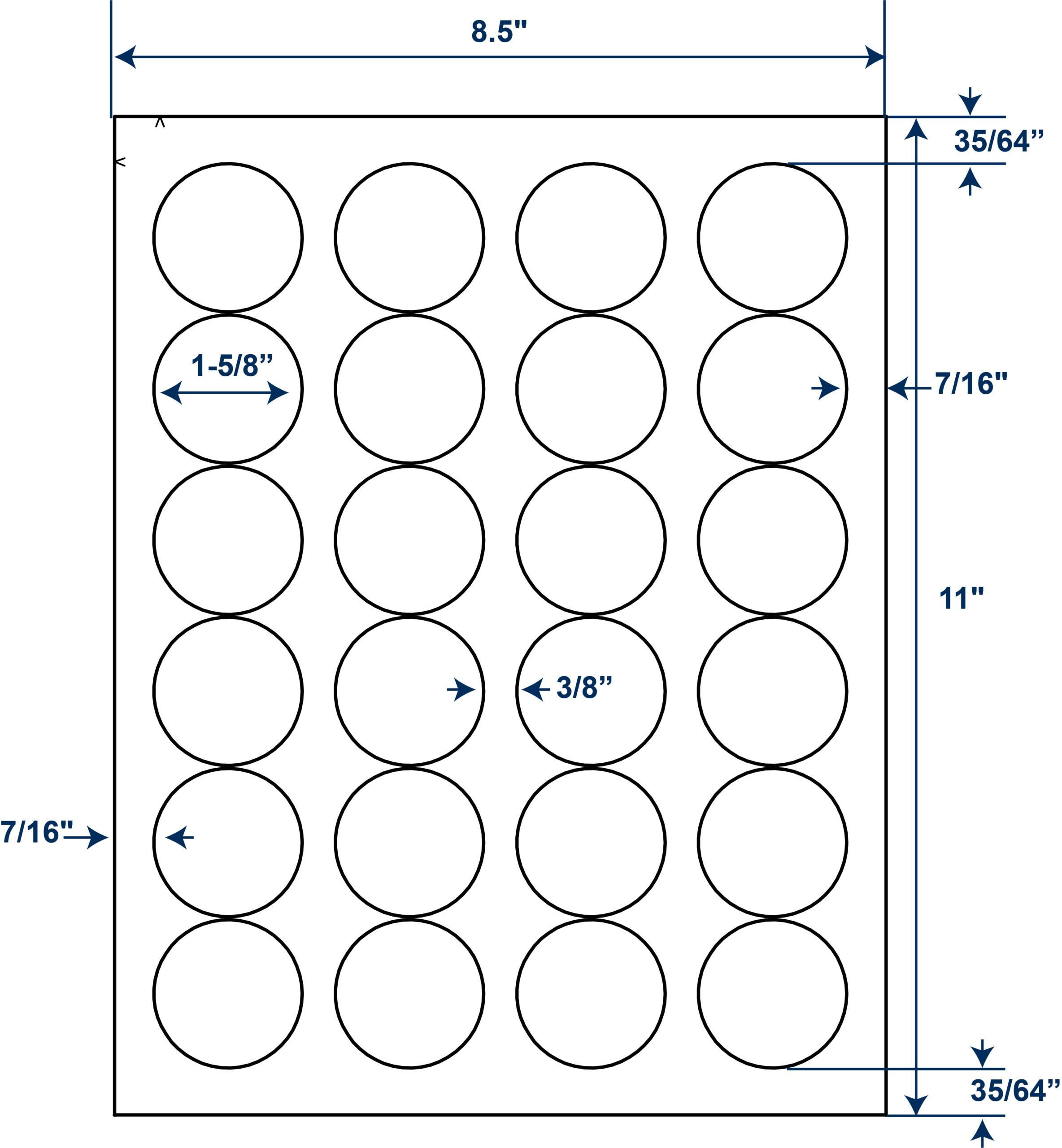1-5/8" Diameter Circle Sheeted Labels (250 Sheets)