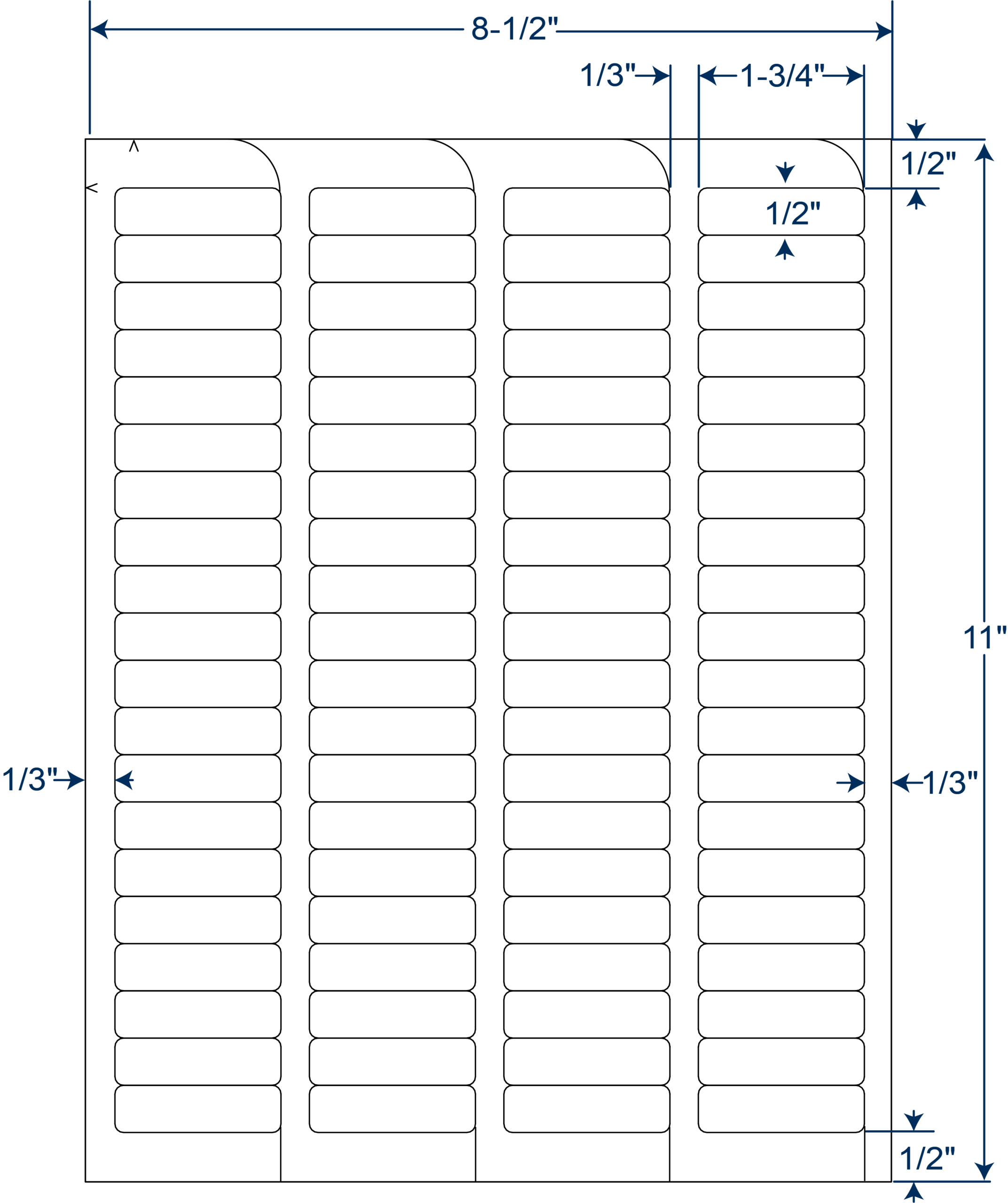 1-3/4" x 1/2" FABTab‰ã¢ Sheeted Labels (250 sheets)