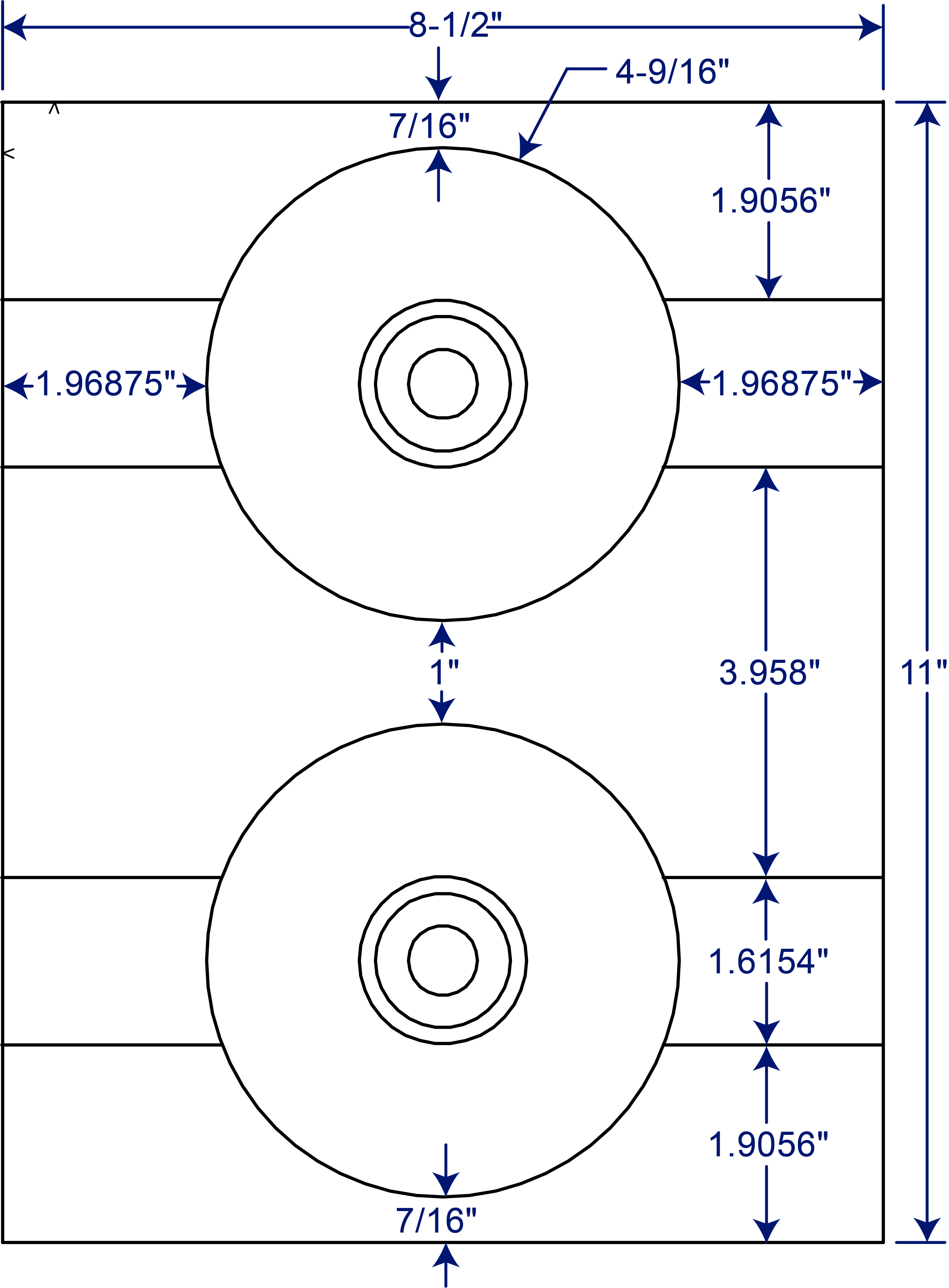 4-9/16" Diameter Laser/Inkjet CD Donut with Hub Cap Labels