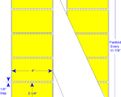 4”x 2-1/4” Thermal Transfer Fanfold Labels Perforated with Permanent Adhesive - Yellow