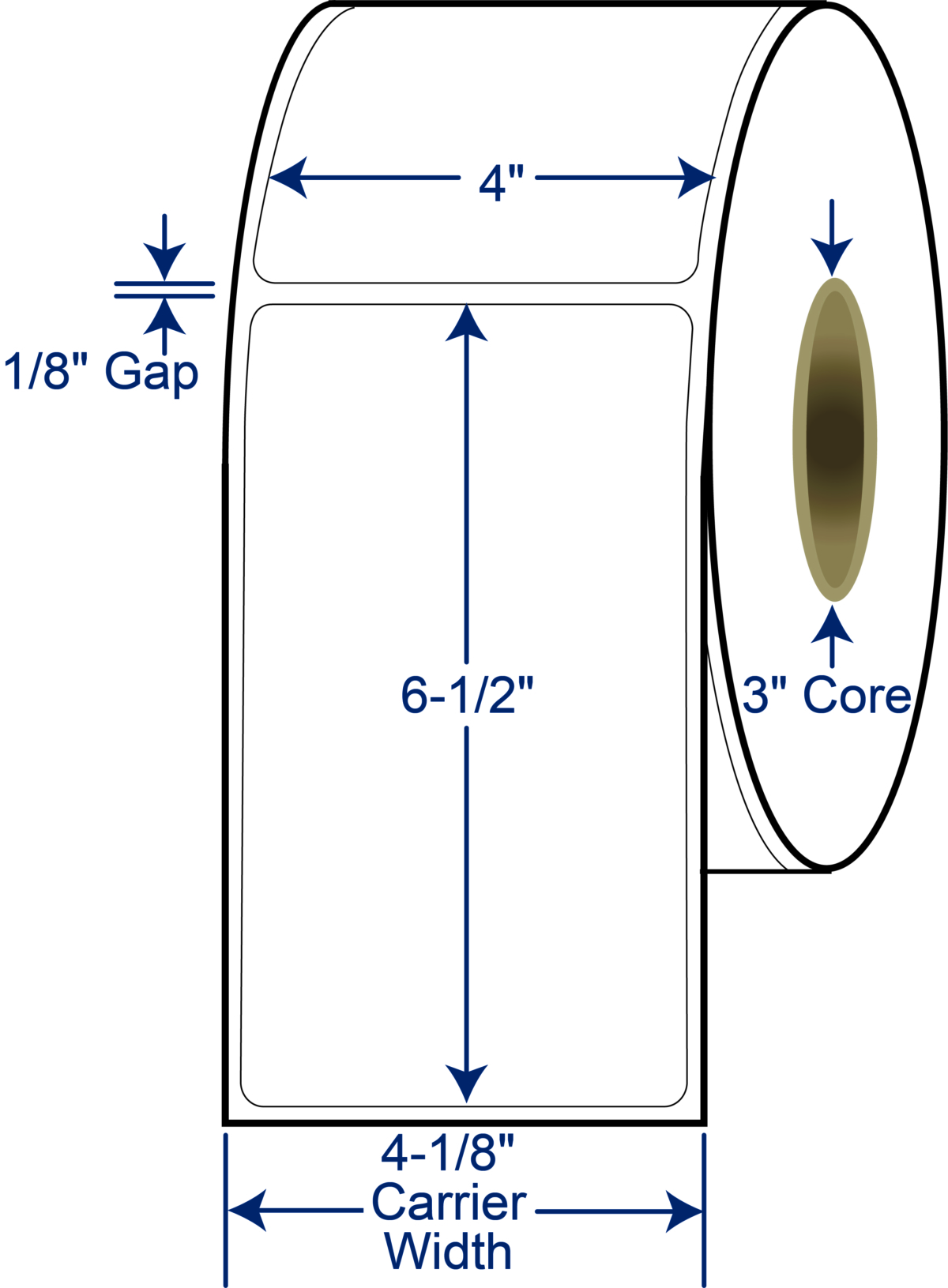 4″ X 6 12″ Direct Thermal Labels Continental Datalabel 2531