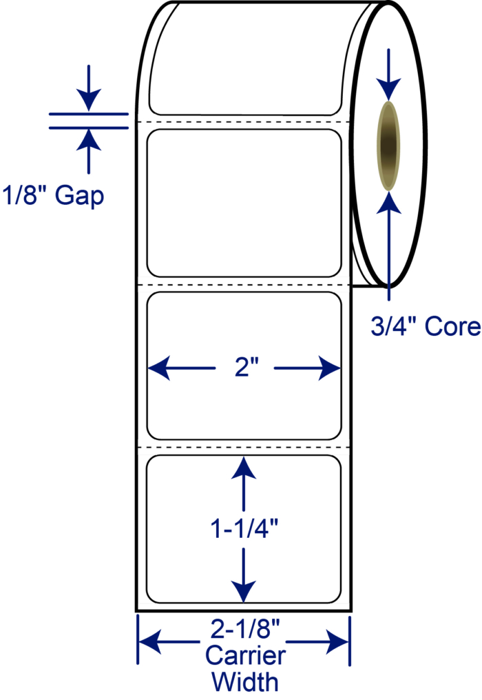 2" x 1-1/4" Direct Thermal Labels