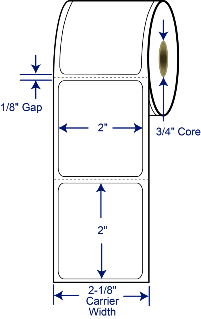 2" x 2" Direct Thermal Labels - Image 2