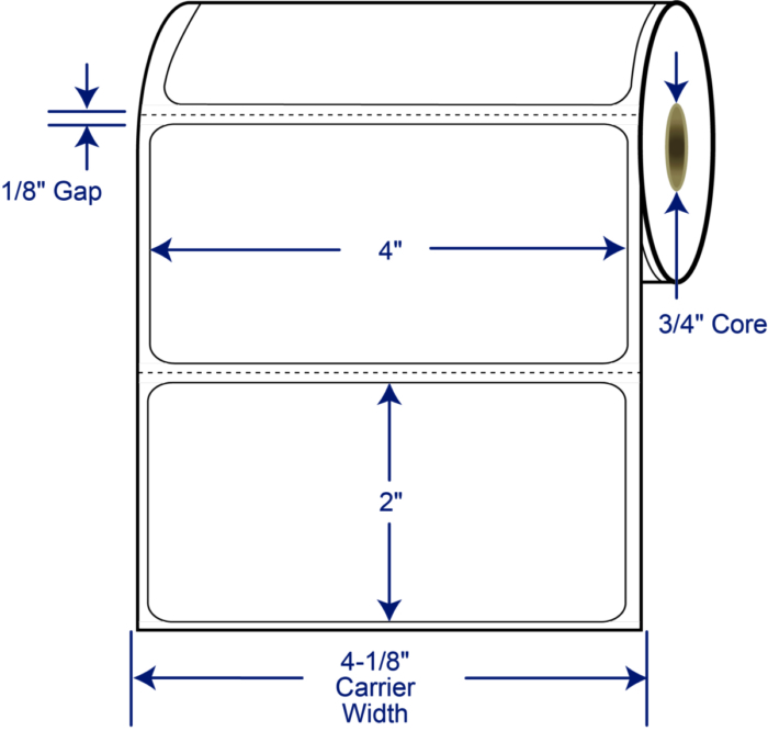 4" x 2" Direct Thermal Label No Timing Marks - Image 2